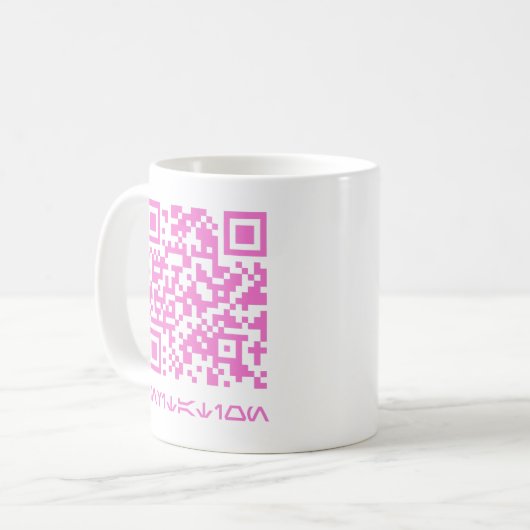 QR-Code-Meldung für das HOCO-Datum.b Kaffeetasse (Vorderseite Links)