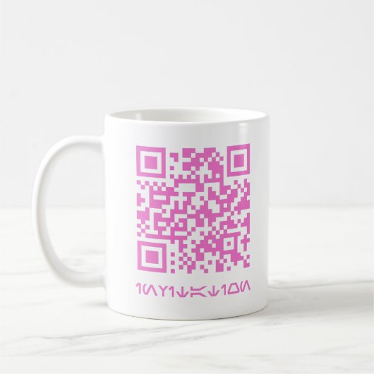 QR-Code-Meldung für das HOCO-Datum.b Kaffeetasse (Links)