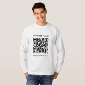 QR Code Mens Modernes, elegantes weißes Langschläf T-Shirt (Vorne ganz)