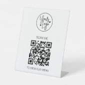 QR-Code-Menü Business-Logo kontaktlos modern Sockelschild (Vorderseite)