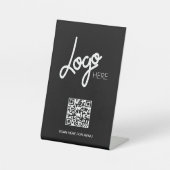 QR-Code-Menü für Big-Logos Minimal schwarz Sockelschild (Vorderseite)