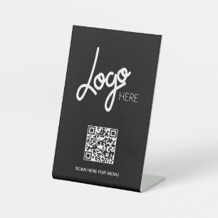 QR-Code-Menü für Big-Logos Minimal schwarz Sockelschild