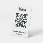 QR-Code-Menü für Hotel- oder Restaurant-Schilder Sockelschild (Vorderseite)