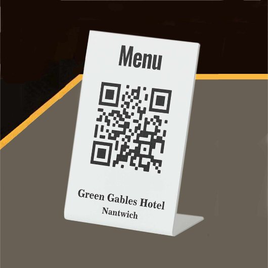 QR-Code-Menü für Hotel- oder Restaurant-Schilder Sockelschild