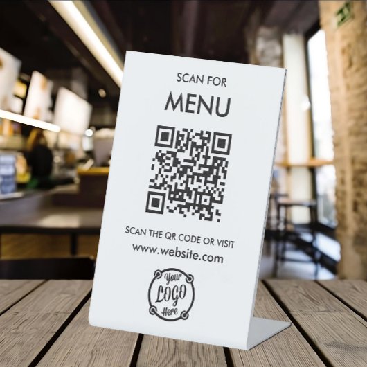 QR Code Menü für Restaurants berührungslos Moderne Sockelschild