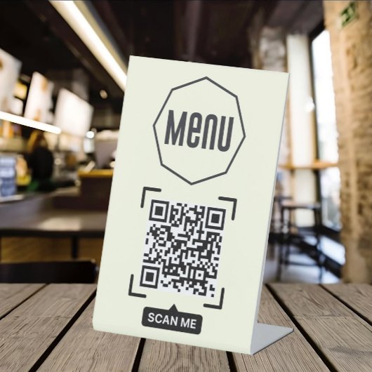 QR Code Menü für Restaurants berührungslos Moderne Sockelschild
