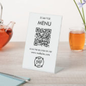 QR Code Menü für Restaurants berührungslos Moderne Sockelschild (In SItu)