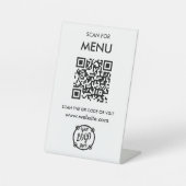 QR Code Menü für Restaurants berührungslos Moderne Sockelschild (Vorderseite)