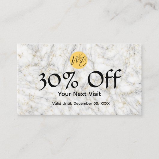 Qr Code Menü im Texture Restaurant aus weißem Marm Rabattkarte (Vorderseite)