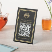 QR-Code-Menü-Logo mit berührungslosem klassischem Sockelschild (In SItu)