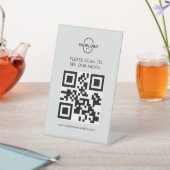 QR-Code-Menü-Logo Unberührbar Modernes Café Pedest Sockelschild (In SItu)