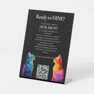 🌈 QR-Code-Menü Purrfectly Yours: Eine Regenbogenl Sockelschild