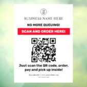 QR-Code-Menü Scan-Bestellung Fensteraufkleber (Blatt 3)