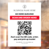 QR-Code-Menü Scan-Bestellung Fensteraufkleber (Blatt 2)
