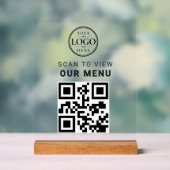 QR-Code-Menü-Tischdisplay Acrylschild (Neutral)