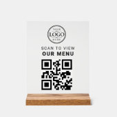 QR-Code-Menü-Tischdisplay Acrylschild (Vorderseite)