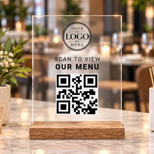 QR-Code-Menü-Tischdisplay Acrylschild
