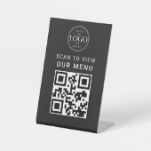 QR-Code-Menü-Tischdisplay Sockelschild (Vorderseite)