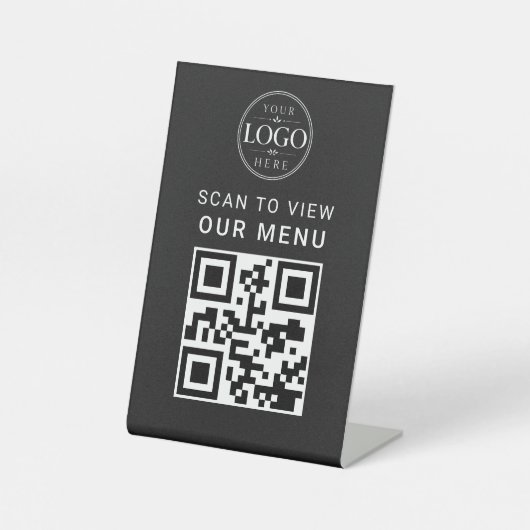 QR-Code-Menü-Tischdisplay Sockelschild (Vorderseite)