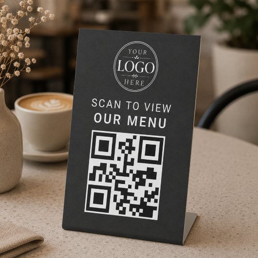 QR-Code-Menü-Tischdisplay Sockelschild