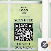 QR-Code-Menü-Vinyl-Fensterklebefolie-Schild Fensteraufkleber (Zuhause)
