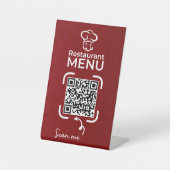 QR Code Menus für Restaurants berührungslos Modern Sockelschild (Vorderseite)