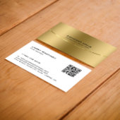 QR Code Metallische Imitate Gold und Weiß Visitenkarte