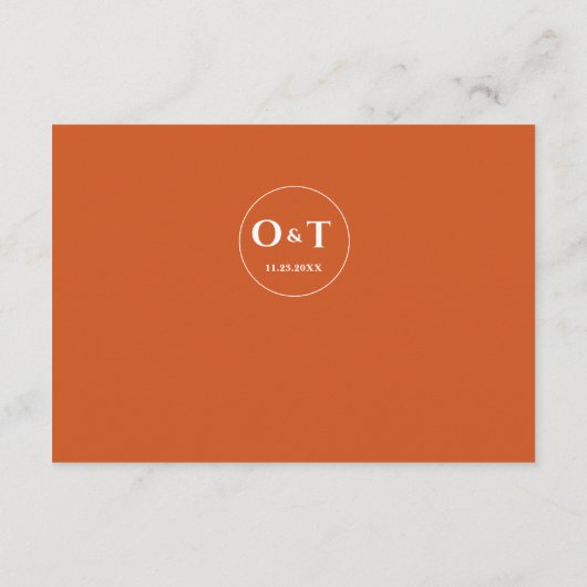 QR Code Metallische Rose Gold Orange Details Hochz Begleitkarte (Rückseite)