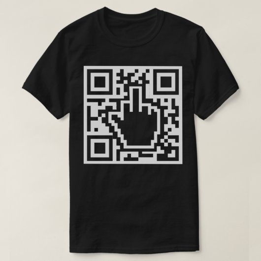 QR Code Middle Finger Green Pass Scan hier T-Shirt (Design vorne)