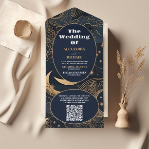 QR-Code-Midnight-Blue-Gold-Hochzeit im Himmel All In One Einladung