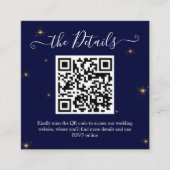 QR Code Midnight Stars Wedding Website Begleitkarte (Vorderseite)
