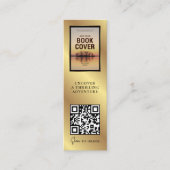 QR Code MINI Black Gold Lesezeichen Card Mini Visitenkarte (Vorderseite)