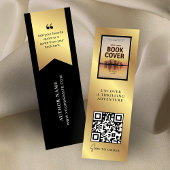 QR Code MINI Black Gold Lesezeichen Card Visitenkarte