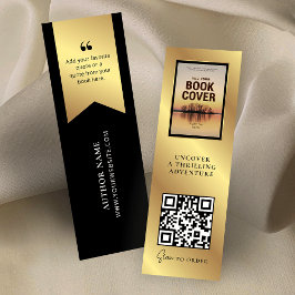 QR Code MINI Black Gold Lesezeichen Card Visitenkarte