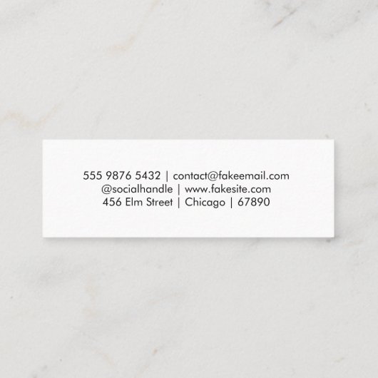 QR Code Mini Business  Mini Visitenkarte (Rückseite)