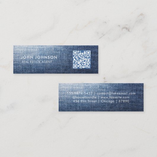 QR Code Mini-Visitenkarte Mini Visitenkarte (Vorne/Hinten)