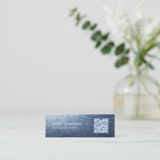 QR Code Mini-Visitenkarte Mini Visitenkarte (Stehend Vorderseite)