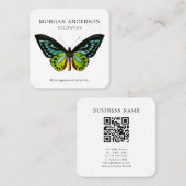 QR Code Minimal Butterfly Quadratische Visitenkarte (Vorne/Hinten)