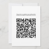 QR Code Minimal Classic Schwarz-weiß 2024 Hochzeit Einladung (Rückseite)