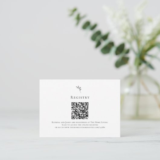 QR-Code Minimal-Hochzeitstil für Online-Registrier Begleitkarte (Stehend Vorderseite)