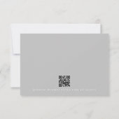 QR CODE Minimal Light Modern Wedding Website RSVP Karte (Rückseite)