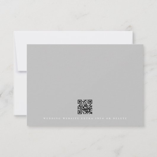 QR CODE Minimal Light Modern Wedding Website RSVP Karte (Rückseite)