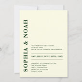 QR-Code Minimal Moderne Elfenbeinhochzeit Einladung (Vorderseite)