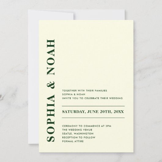 QR-Code Minimal Moderne Elfenbeinhochzeit Einladung (Vorderseite)