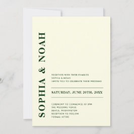 QR-Code Minimal Moderne Elfenbeinhochzeit Einladung