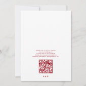QR Code Minimal Moderne White Red Wedding Einladung (Rückseite)