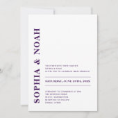 QR Code Minimal moderne White Wedding Einladung (Vorderseite)