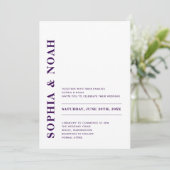 QR Code Minimal moderne White Wedding Einladung (Stehend Vorderseite)