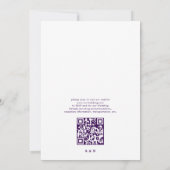 QR Code Minimal moderne White Wedding Einladung (Rückseite)