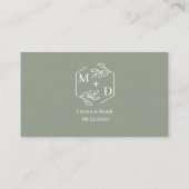 Qr-Code-Minimal-Monogramm-Hochzeitsdetails SageGre Begleitkarte (Rückseite)